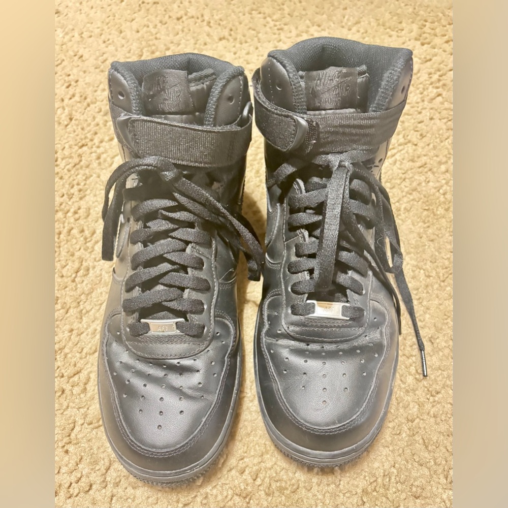Nike Air Force 1s Black High-Top Sneakers